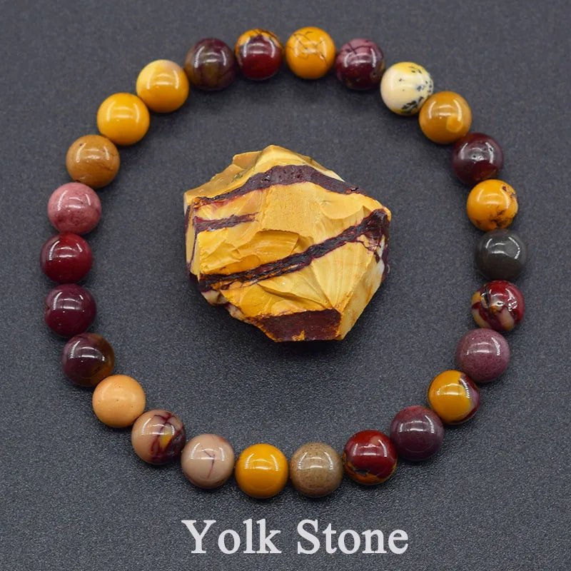 Women’s Natural Moss Agate Bead Bracelet – Healing Energy Stone Jewelry