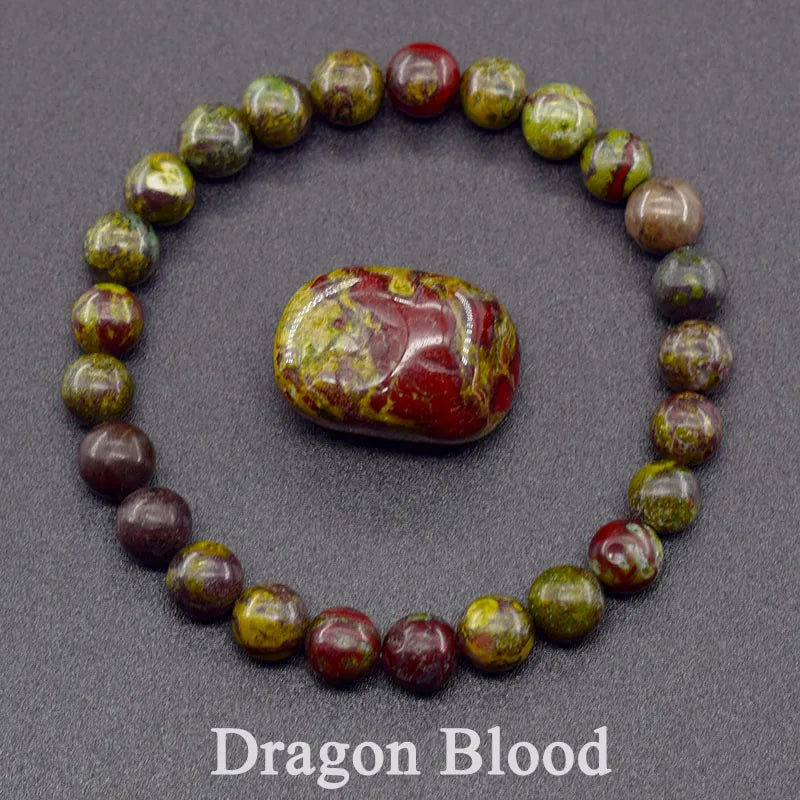 Women’s Natural Moss Agate Bead Bracelet – Healing Energy Stone Jewelry