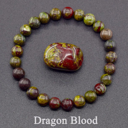 Women’s Natural Moss Agate Bead Bracelet – Healing Energy Stone Jewelry