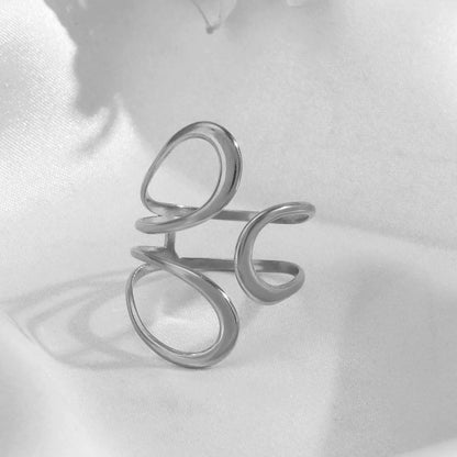 Women’s Jewelry Stainless Steel Open Ring | Punk | Geometric | Silver Tone