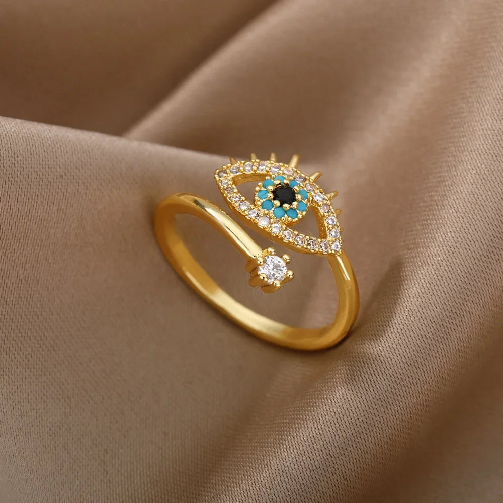 Women’s Jewelry Opal Geometric Open Ring | Aesthetic | Adjustable | Couple