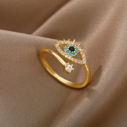 Women’s Jewelry Opal Geometric Open Ring | Aesthetic | Adjustable | Couple