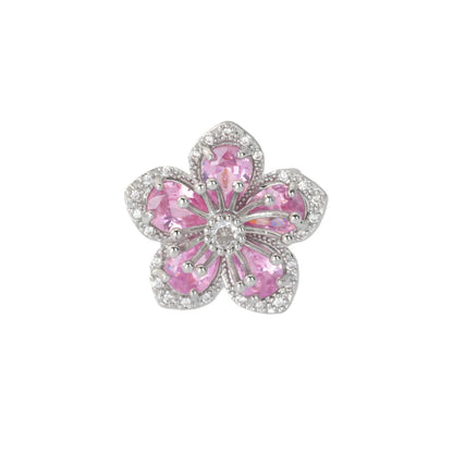 Women’s Jewelry Pink Zircon Flower Ring | Elegant | Gold Tone | Aesthetic