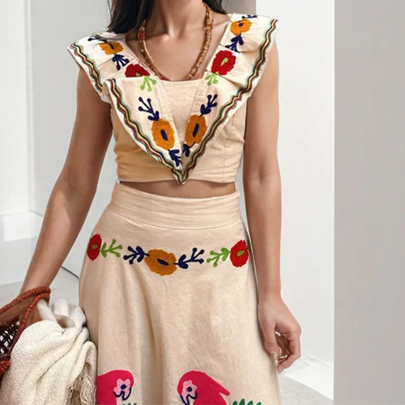 Women’s Floral Print Ruffle Set | Casual 2-Piece Outfit