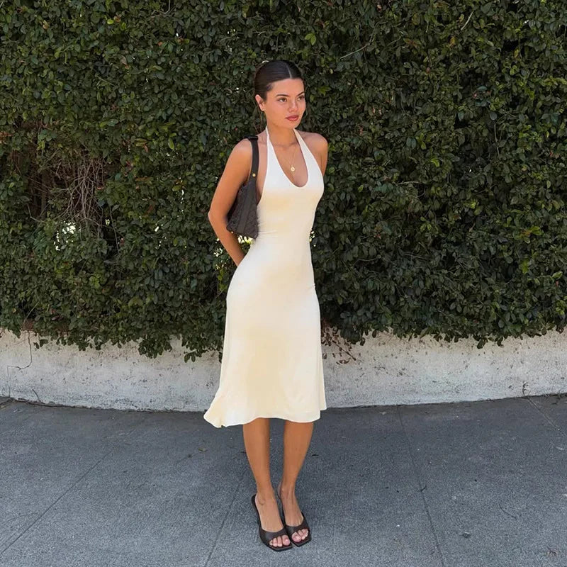 Women’s Midi Dress | V Neck | Backless | Party