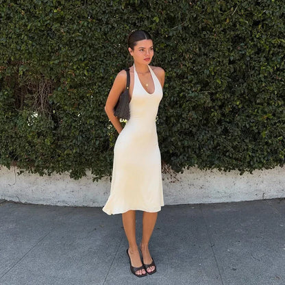Women’s Midi Dress | V Neck | Backless | Party