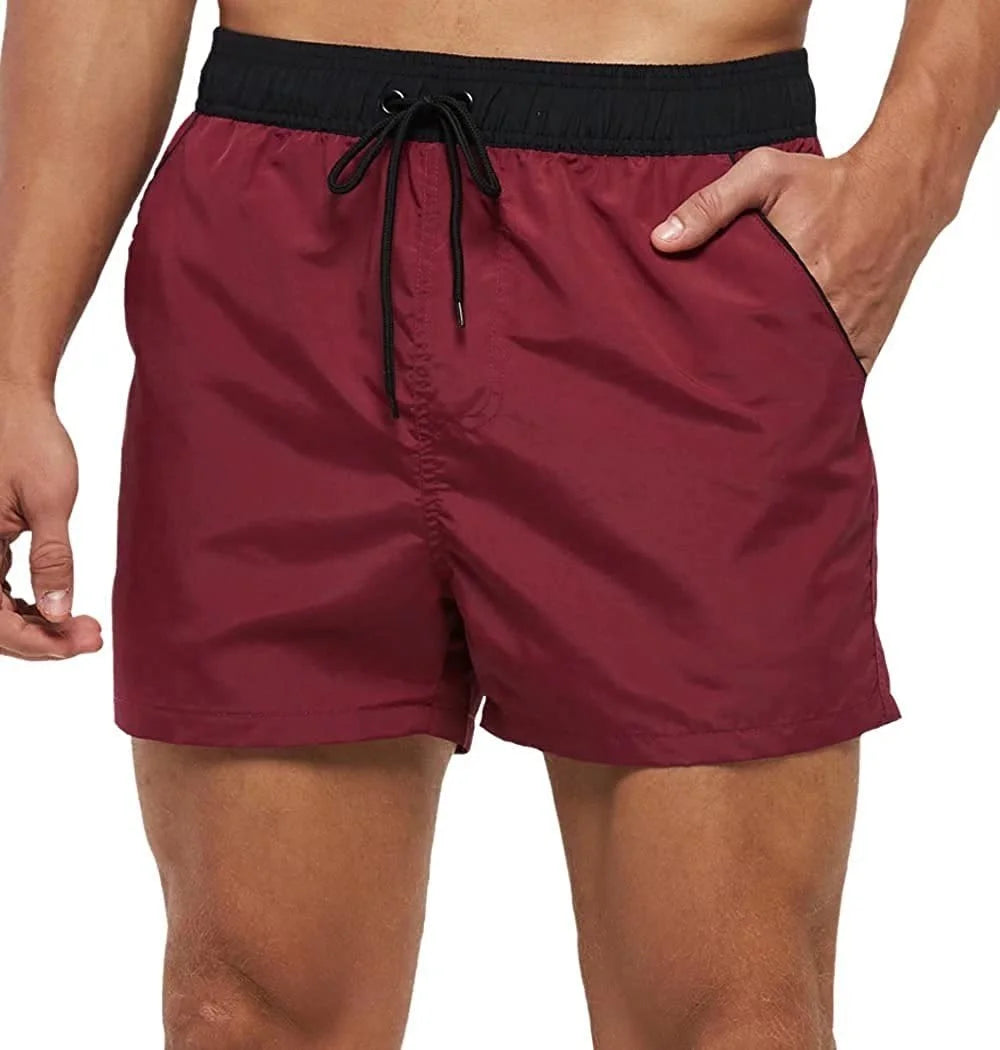Men’s Quick-Dry Swim Shorts – Elastic Waist Surf & Beach Board Swimwear