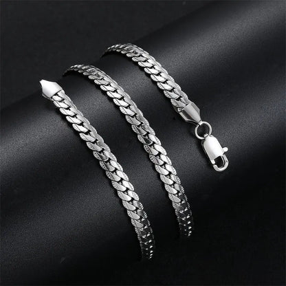 Men’s Sterling Silver Side Chain Bracelet Necklace – Jewelry