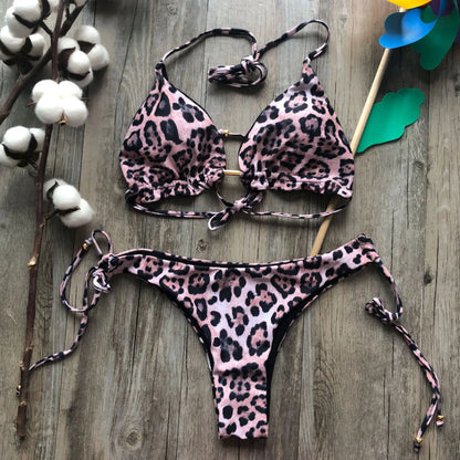 Women’s Leopard Swimwear Push Up Bikini
