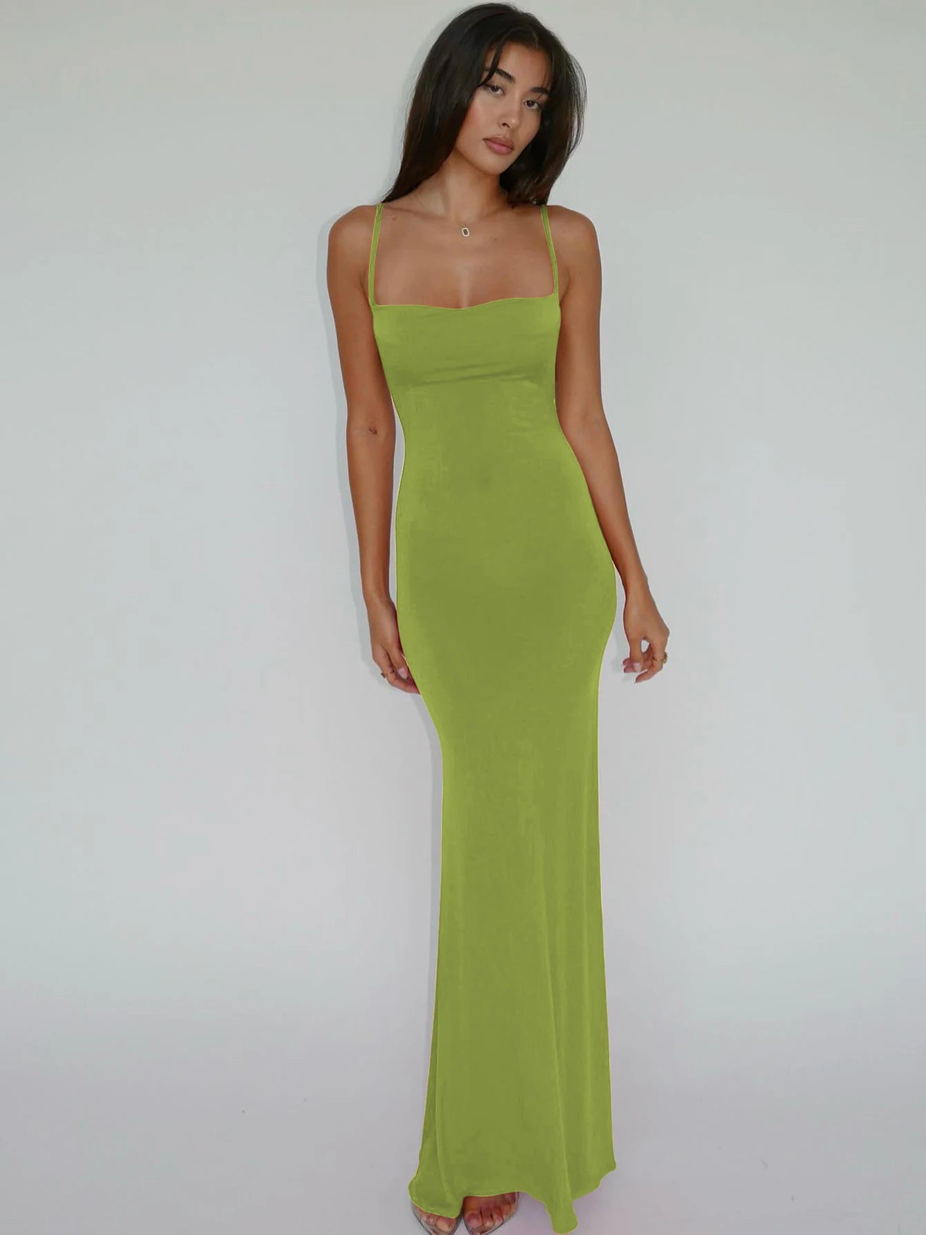 Women’s Sleeveless Backless Maxi Dress – Elegant Solid Y2K Spring Prom & Party Dress