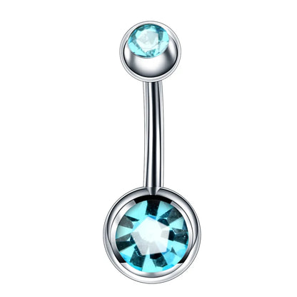 Women’s Blue Crystal Heart Belly Button – 1PC Stainless Steel Butterfly Navel Piercing Body Jewelry