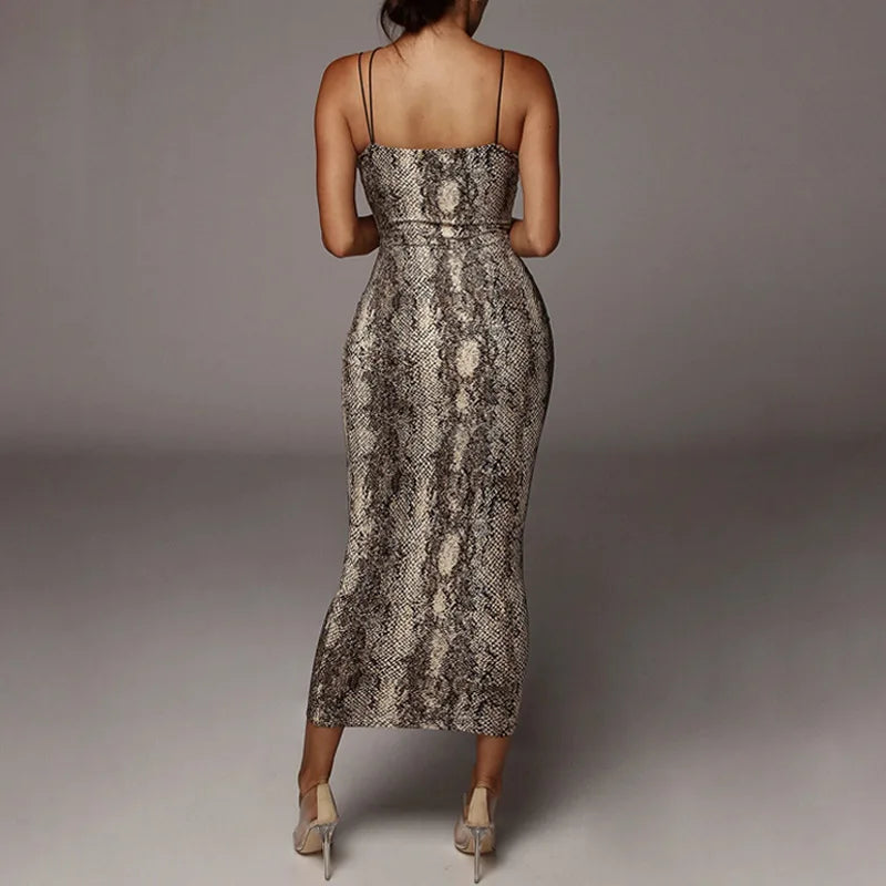 Women’s Leopard Maxi Dress – Sexy Summer Party & Evening Streetwear