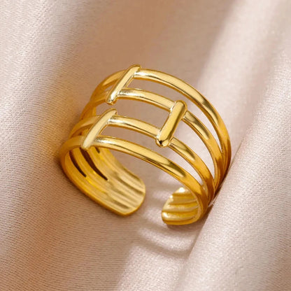 Women’s Jewelry Wide Open Ring | Statement | Gold Tone | Unisex