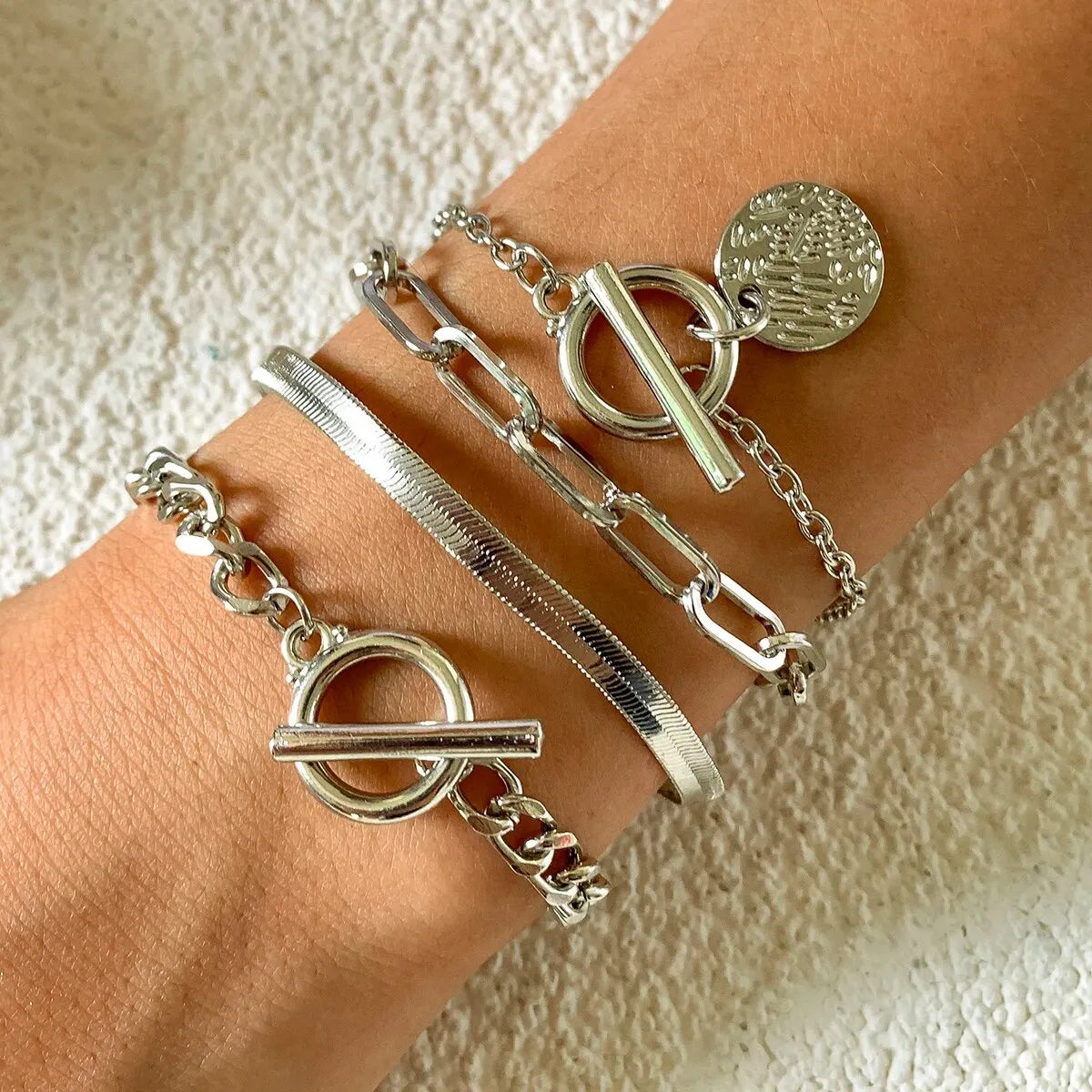 Women’s Jewelry Cuban Link Coin Bracelet | Punk | Vintage | OT Buckle