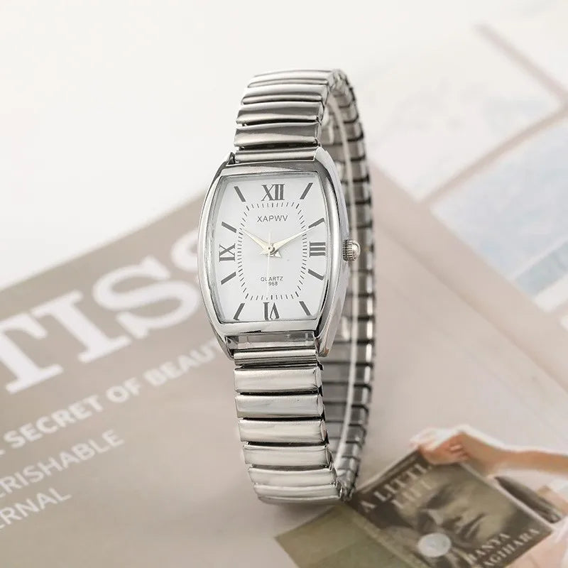 Women’s Barrel Shaped Quartz Watch | Retro | Elastic Band | Elegant