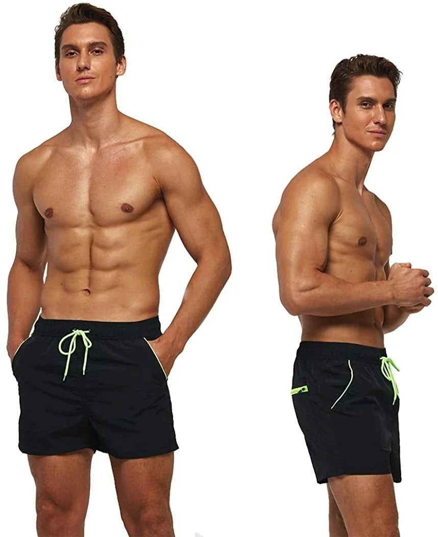 Men’s Quick-Dry Swim Shorts – Elastic Waist Surf & Beach Board Swimwear