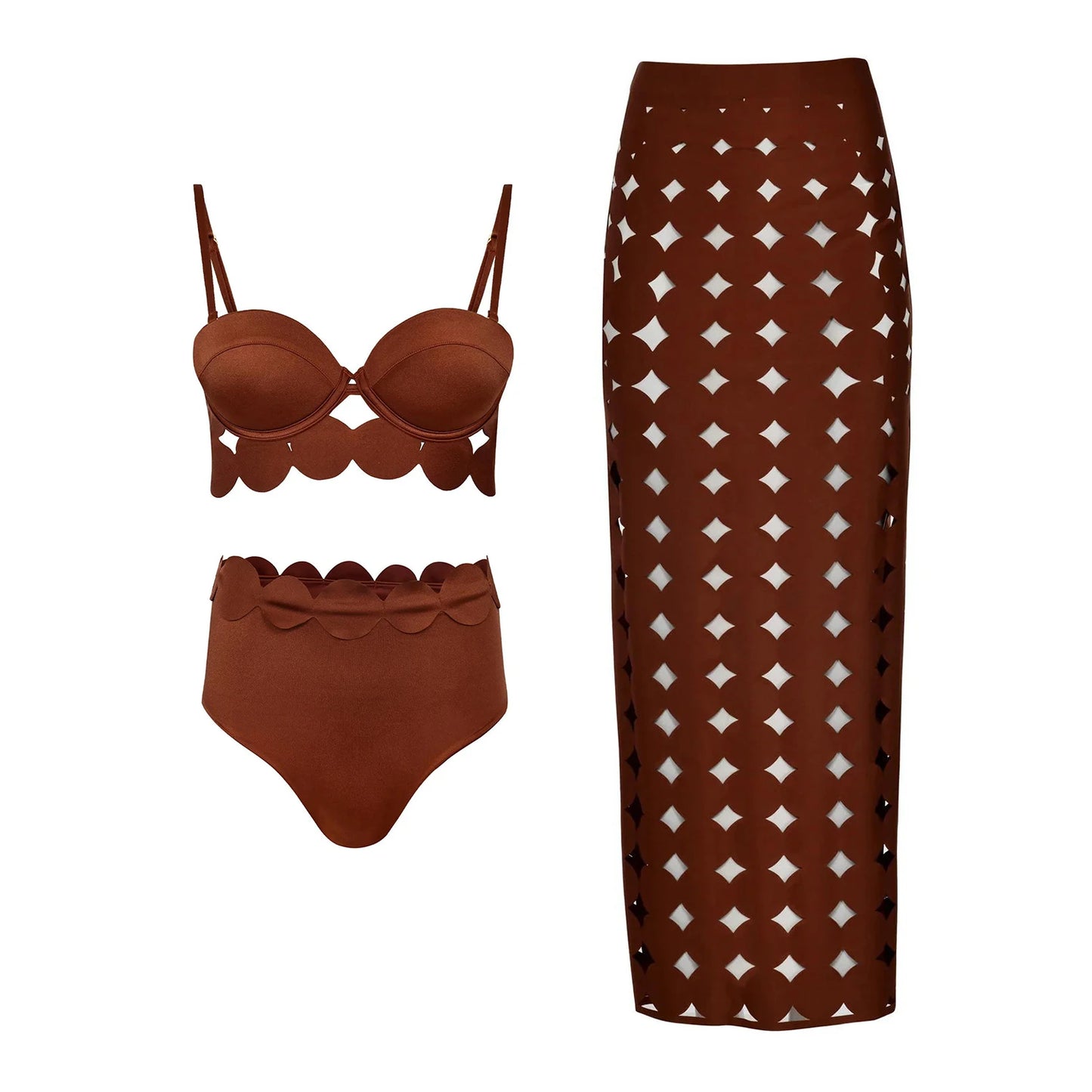 Women’s Laser Cut Swimwear Push Up Bikini
