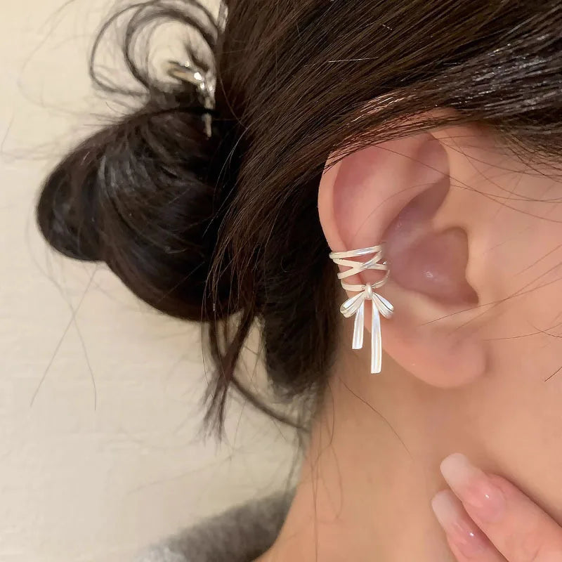 Women’s Jewelry Bow Knot Earrings Clip | Sweet | Ballet Style | Ribbon