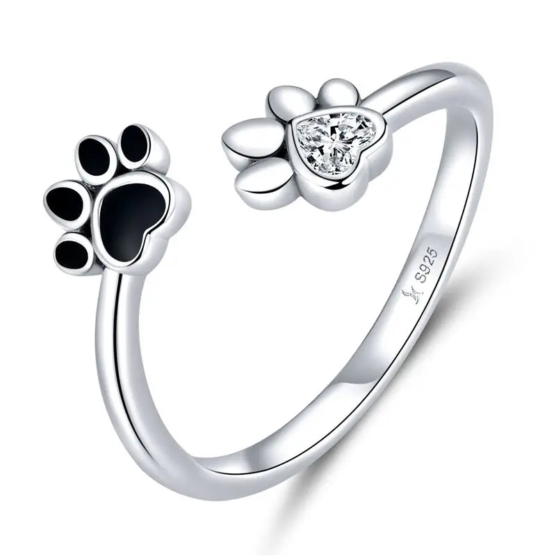 Women’s 925 Sterling Silver Cat Ring – Adjustable Animal Open Band Jewelry Gift