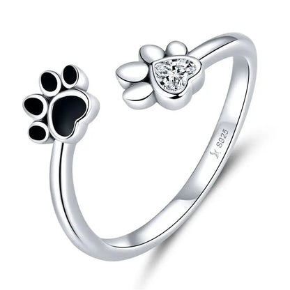Women’s 925 Sterling Silver Cat Ring – Adjustable Animal Open Band Jewelry Gift