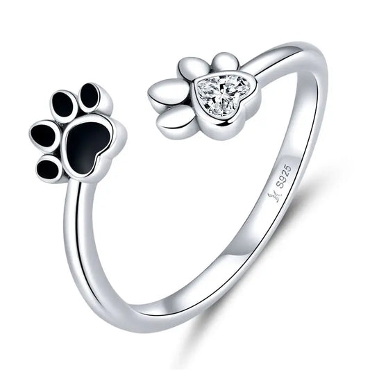 Women’s 925 Sterling Silver Cat Ring – Adjustable Animal Open Band Jewelry Gift