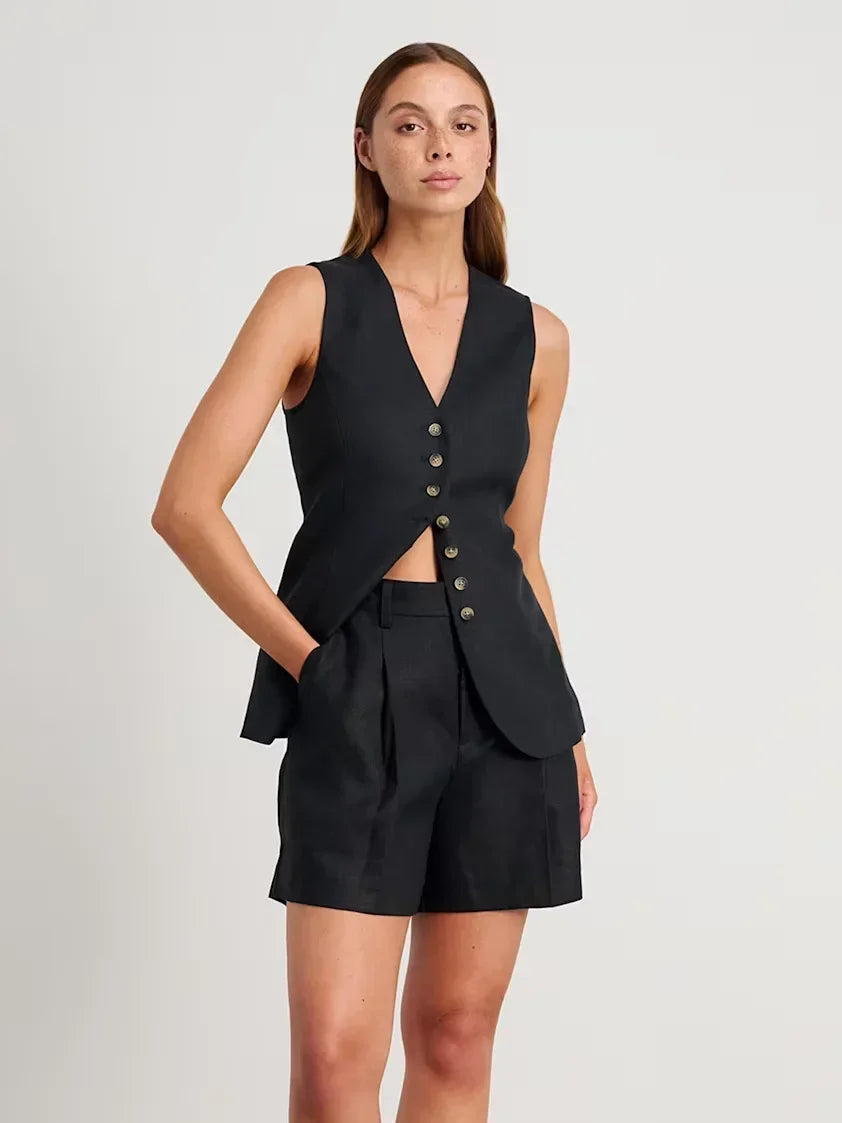 Women’s Cotton Linen Set | Casual Commuter Summer Two-Piece Outfit
