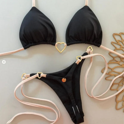 Women’s Solid Halter Swimwear Bikini