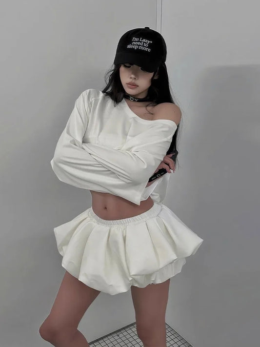 Women’s Y2K Low Waist Streetwear Set | Spicy Girl Casual Fashion