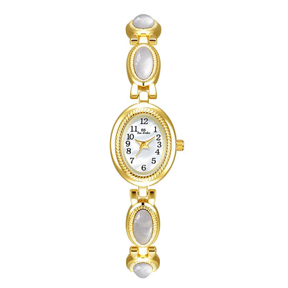 Women’s Oval Small Dial Quartz Watch | Retro | Gold Tone | Elegant