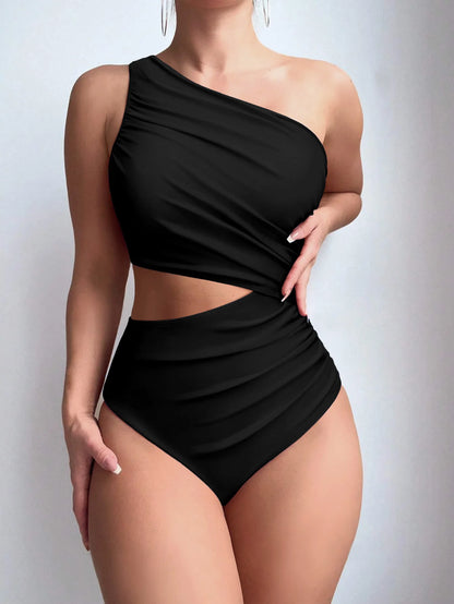 Women’s One Shoulder Swimwear High Waist Bikini One-Piece