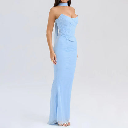 Women’s Elegant Maxi Dress with Scarf