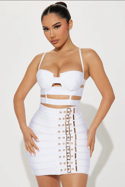 Women’s Punk Bandage Elegant Set Sexy Suspender Nightclub Outfit