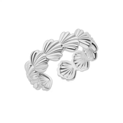 Women’s Jewelry Shell Star Open Ring | Trendy | Gold Tone
