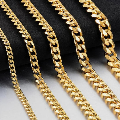 Men’s Hip Hop Cuban Link Chain Necklace – Stainless Steel Choker Jewelry