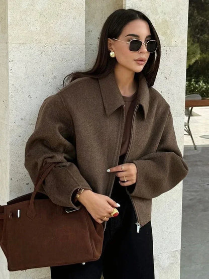 Women’s Wool Jacket Outerwear | Elegant Casual