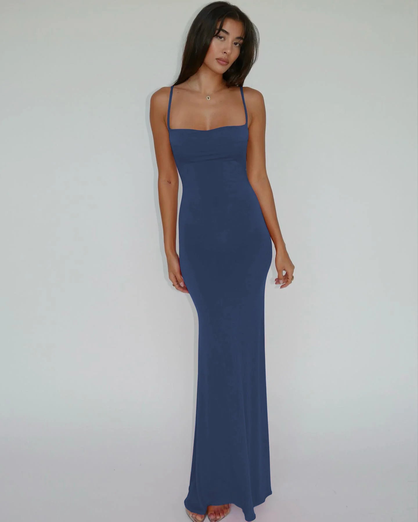 Women’s Sleeveless Backless Maxi Dress – Elegant Solid Y2K Spring Prom & Party Dress