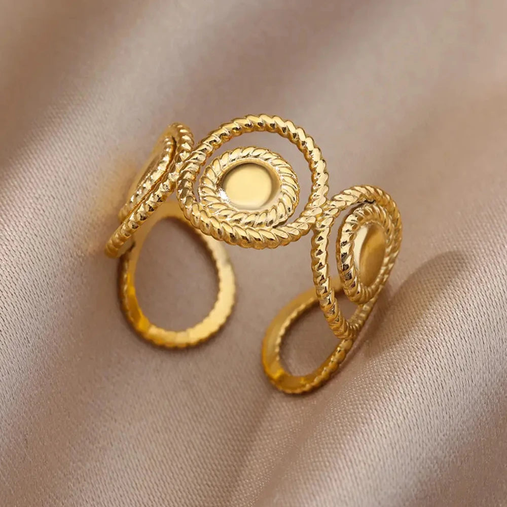 Women’s Jewelry Wide Open Ring | Statement | Gold Tone | Unisex