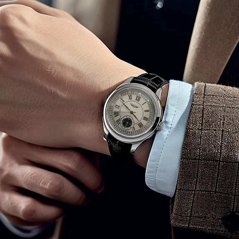 Men’s Luxury Quartz Watch – Waterproof Leather Strap Business Wristwatch