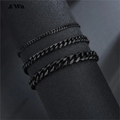 Men’s Stainless Steel Cuban Link Bracelet Jewelry – Unisex Curb Chain 3–11mm