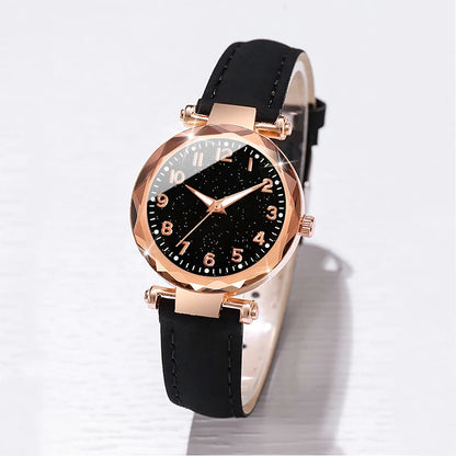 Women’s Watch Jewelry Set | Fashion | Leather Band | Quartz