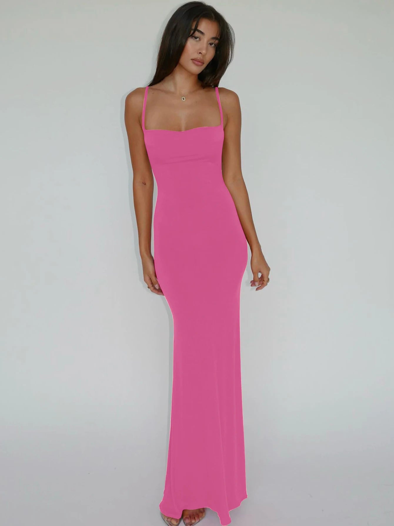 Women’s Sleeveless Backless Maxi Dress – Elegant Solid Y2K Spring Prom & Party Dress