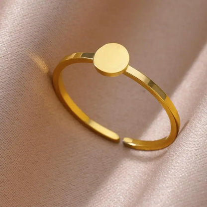 Women’s Stainless Steel Heart Ring – Gold Vintage Waterproof Jewelry Gift