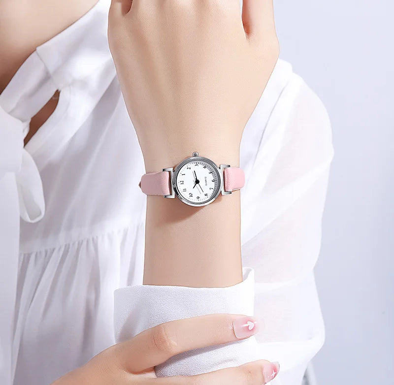 Women’s Retro Small Dial Watch – Thin Leather Strap Classic Wristwatch