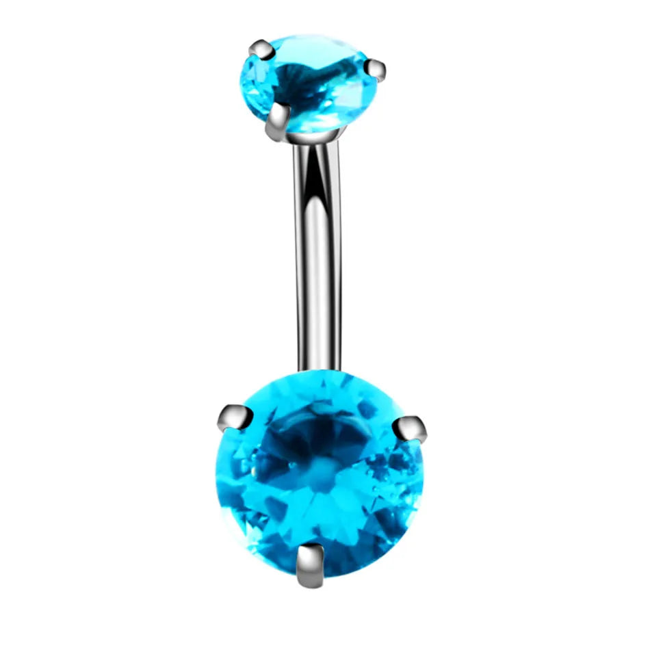 Women’s Blue Crystal Heart Belly Button – 1PC Stainless Steel Butterfly Navel Piercing Body Jewelry