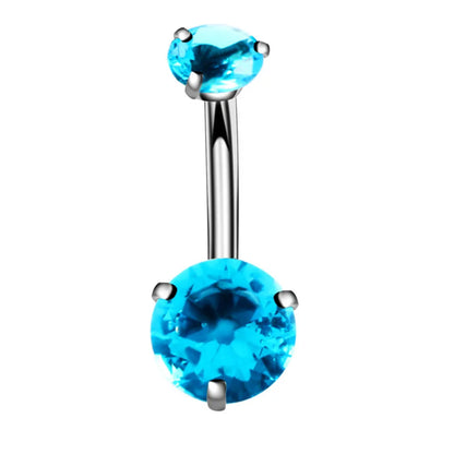 Women’s Blue Crystal Heart Belly Button – 1PC Stainless Steel Butterfly Navel Piercing Body Jewelry