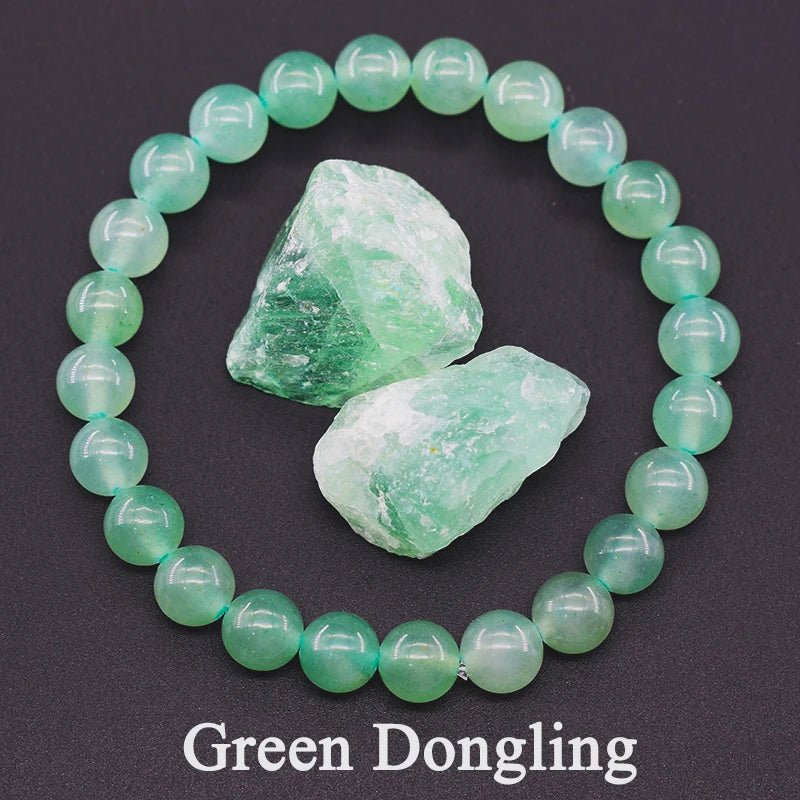 Women’s Natural Moss Agate Bead Bracelet – Healing Energy Stone Jewelry