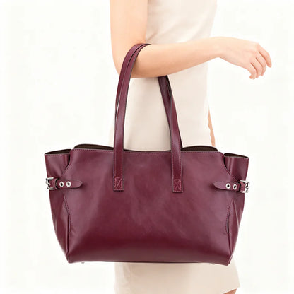 Women’s Tote Bag | Burgundy | Large Capacity | Two Piece Set
