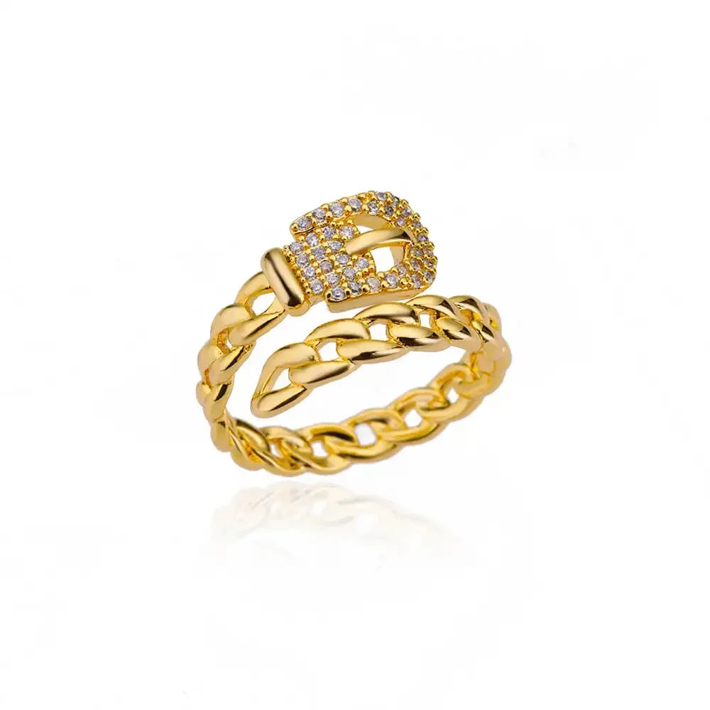 Women’s Stainless Steel Heart Ring – Gold Vintage Waterproof Jewelry Gift