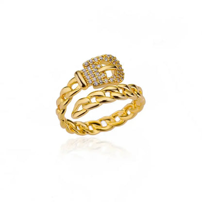 Women’s Stainless Steel Heart Ring – Gold Vintage Waterproof Jewelry Gift