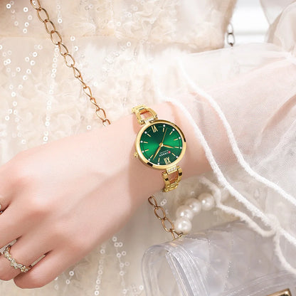 Women’s Luxury Gold Watch – Stainless Steel Band Elegant Fashion Wristwatch